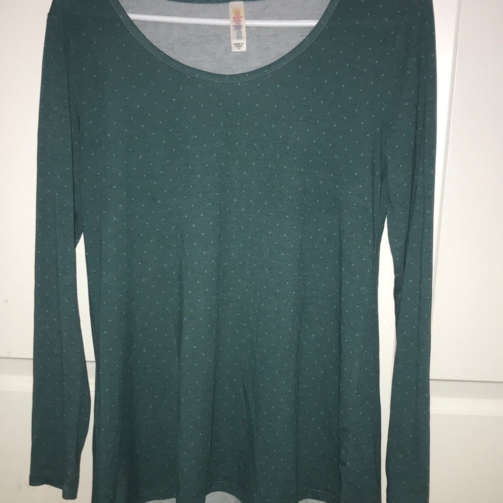 Green polka dot top
